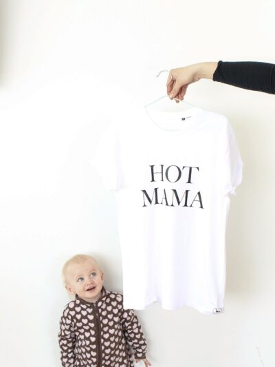 hot mama, valge t-särk kingitus emale